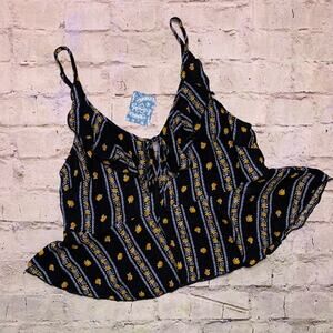 Free People Love To Printed Cami in Black Combo